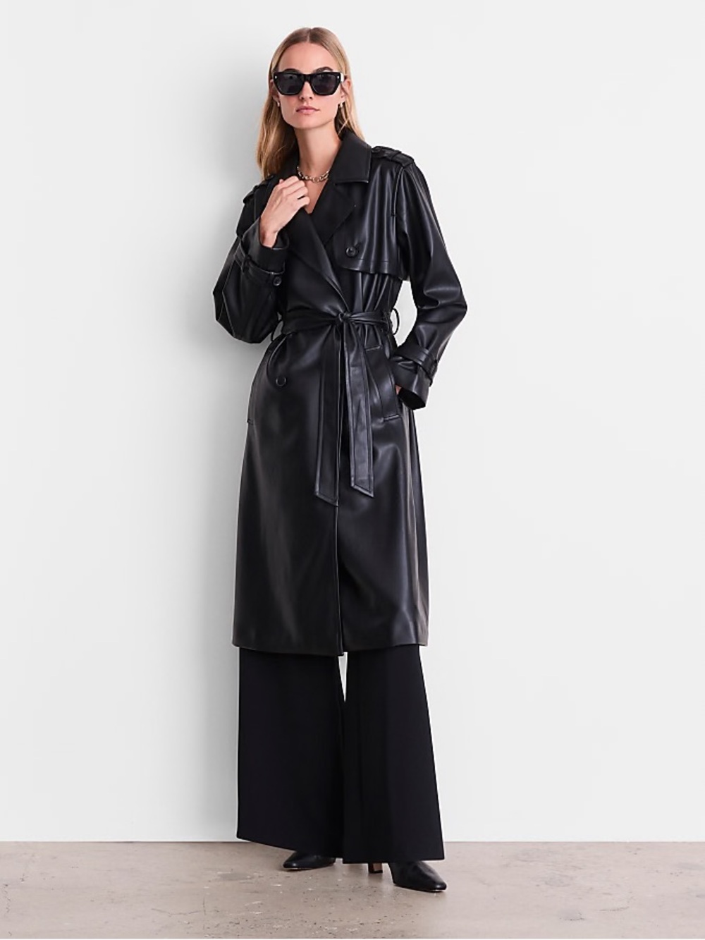 LOFT Versa Faux Leather Trench Coat